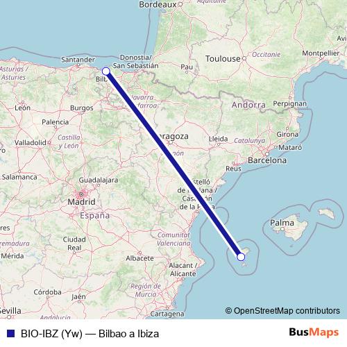 BIO-IBZ (Yw) air Line Map