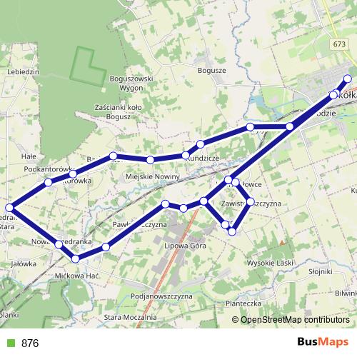 876 bus Line Map