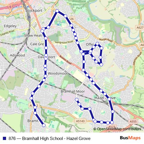 876 bus Line Map