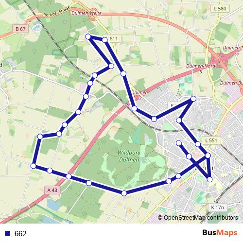 662 bus Line Map