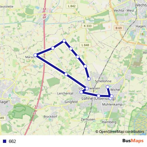662 bus Line Map