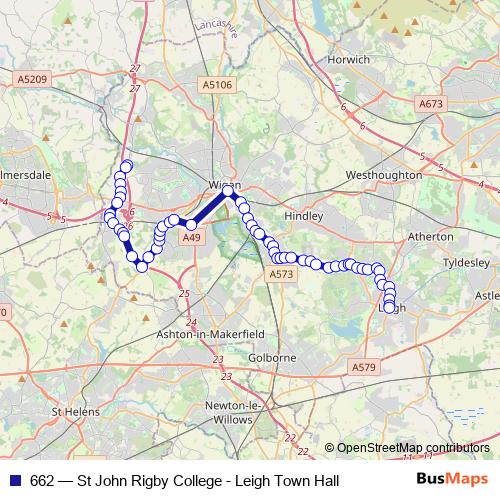 662 bus Line Map