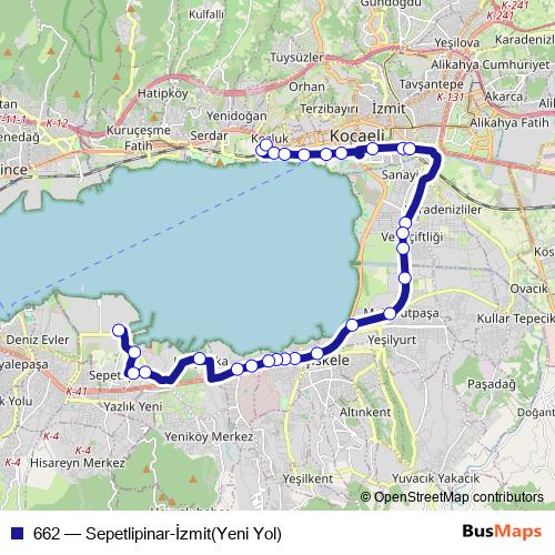 662 bus Line Map