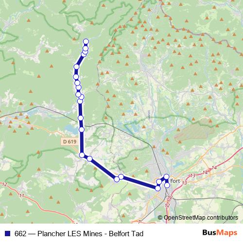 662 bus Line Map