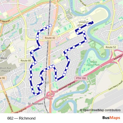 662 bus Line Map
