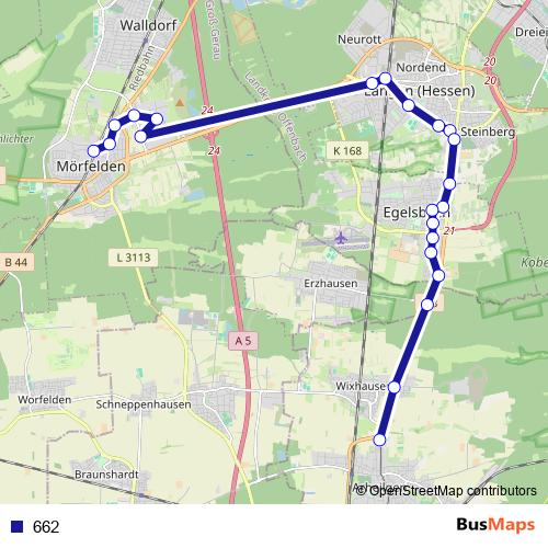 662 bus Line Map