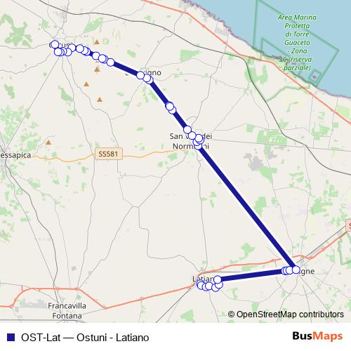 OST-Lat bus Line Map