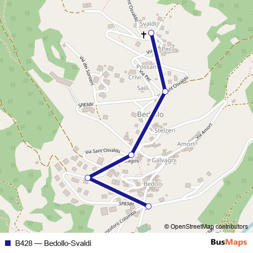 B428 bus Line Map