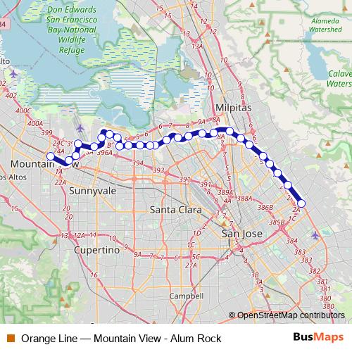 Orange Line tram Line Map