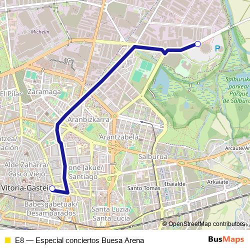 E8 bus Line Map