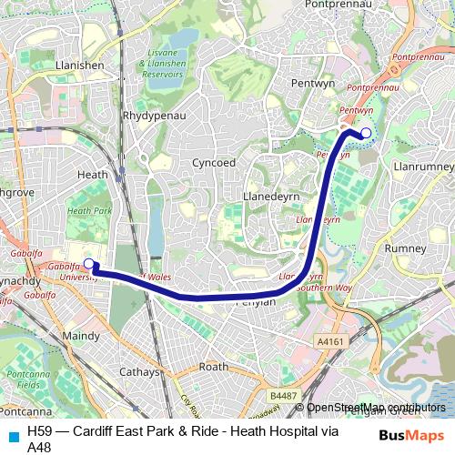 H59 bus Line Map
