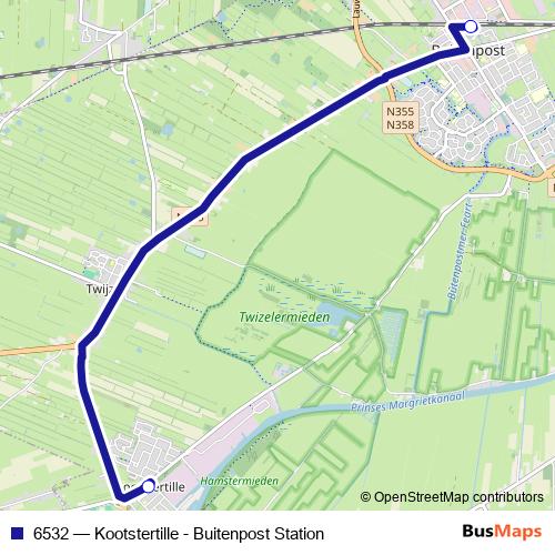 6532 bus Line Map