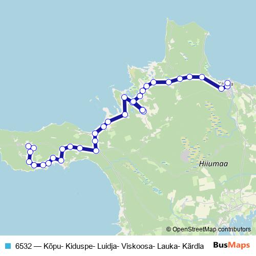 6532 bus Line Map