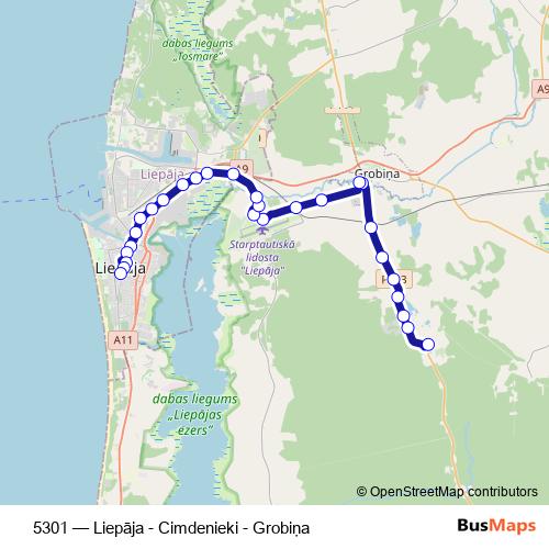 5301 bus Line Map