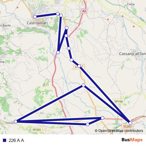226 A A bus Line Map