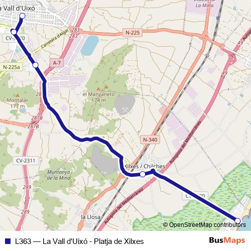 L363 bus Line Map