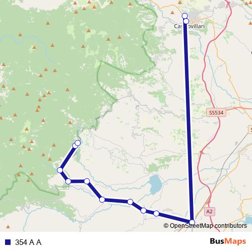 354 A A bus Line Map