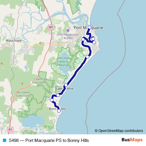 S498 bus Line Map