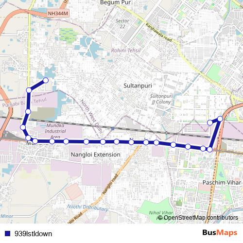 939lstldown bus Line Map