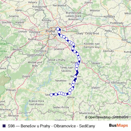 S98 rail Line Map