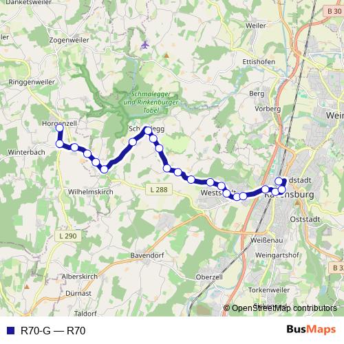 R70-G bus Line Map