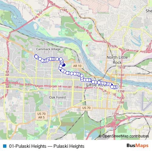 01-Pulaski Heights bus Line Map