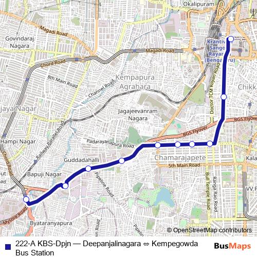 222-A KBS-Dpjn bus Line Map