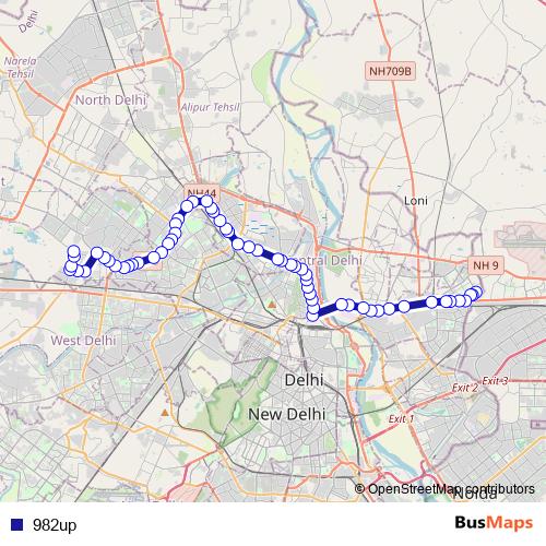 982up bus Line Map