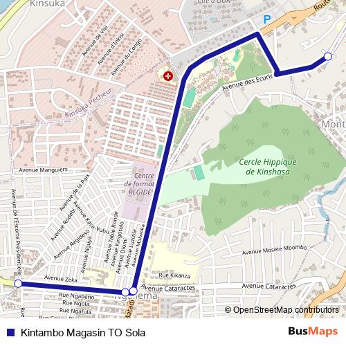 Kintambo Magasin TO Sola bus Line Map