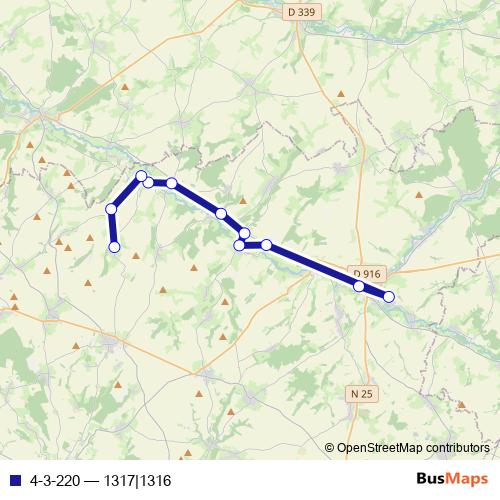 4-3-220 bus Line Map