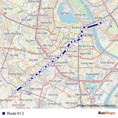 Route 01 2 bus Line Map