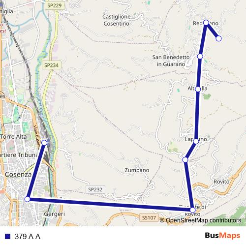 379 A A bus Line Map