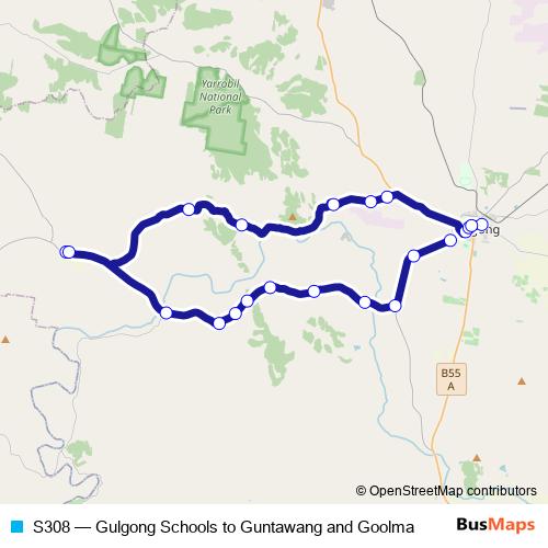 S308 bus Line Map