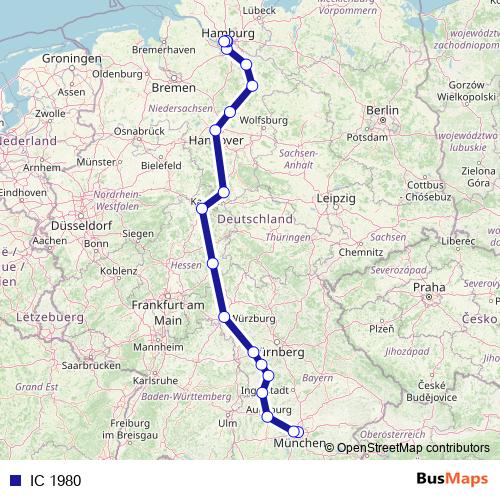 IC 1980 rail Line Map