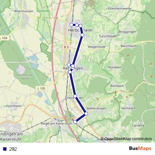 292 bus Line Map