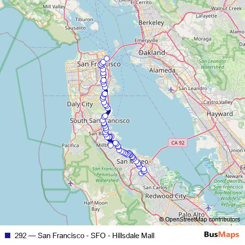 292 bus Line Map