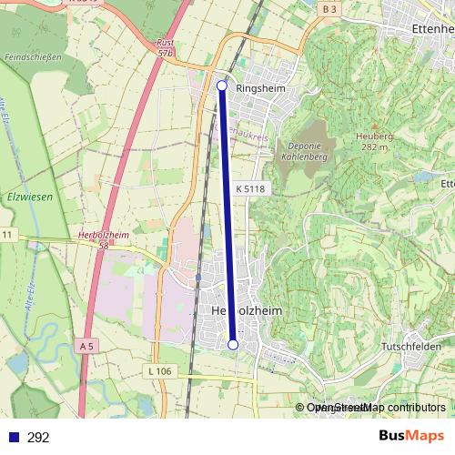 292 bus Line Map