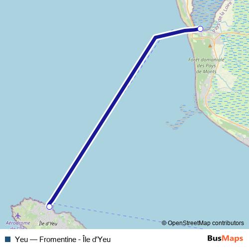 Yeu ferry Line Map