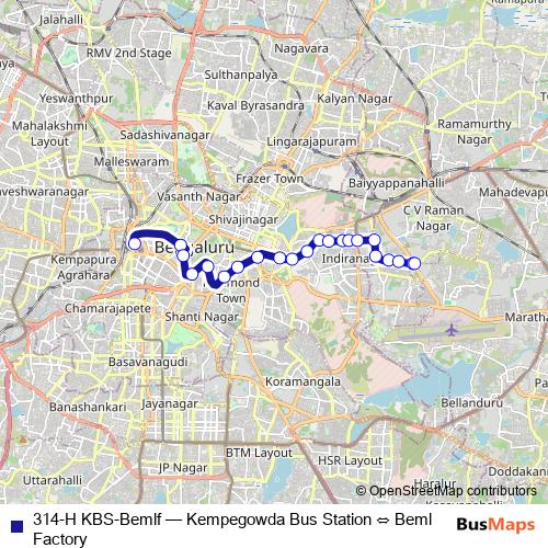 314-H KBS-Bemlf bus Line Map