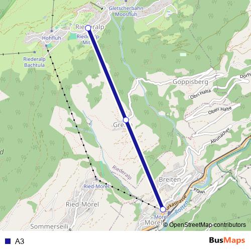 A3 cable-car Line Map