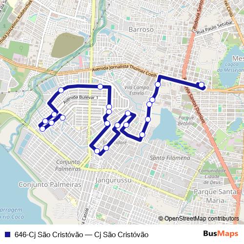 646-Cj São Cristóvão bus Line Map