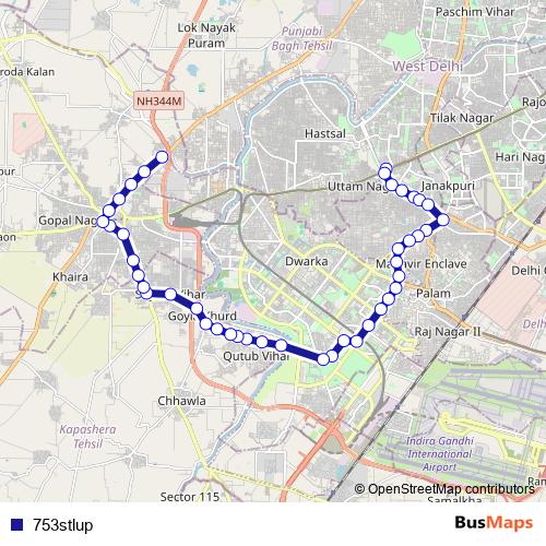 753stlup bus Line Map