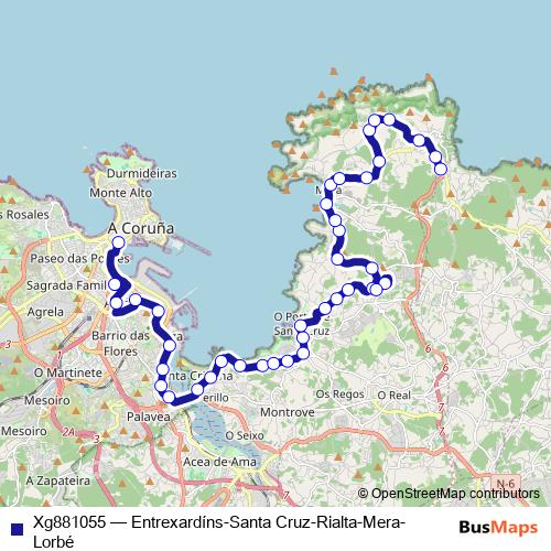 Xg881055 bus Line Map