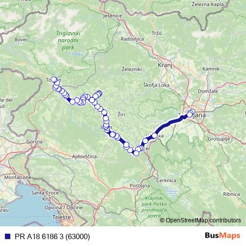 PR A18 6186 3 (63000) bus Line Map