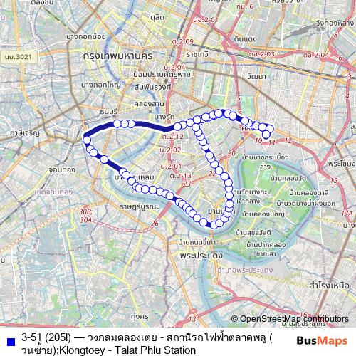 3-51 (205l) bus Line Map