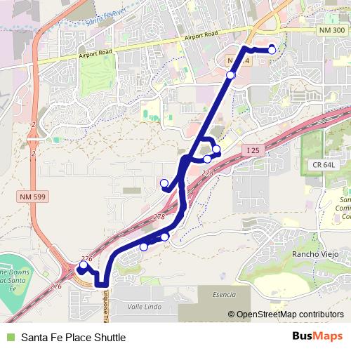 Santa Fe Place Shuttle bus Line Map