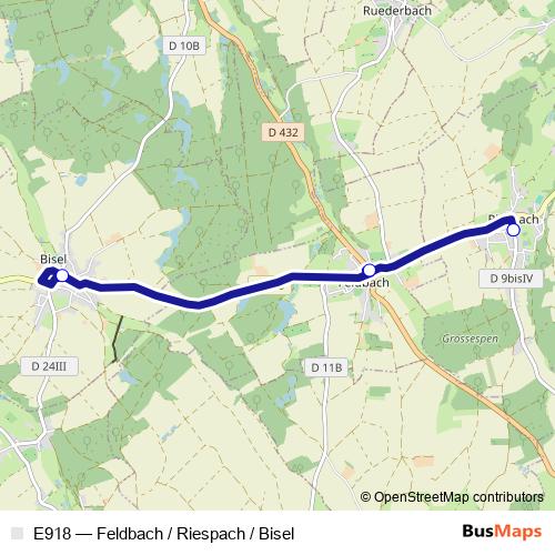 E918 bus Line Map