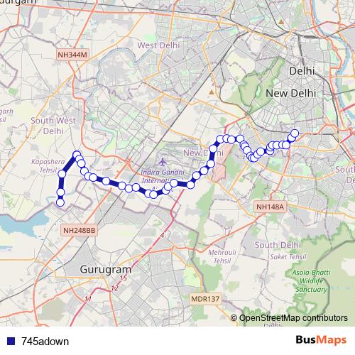745adown bus Line Map