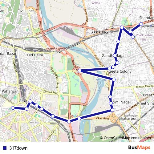 317down bus Line Map