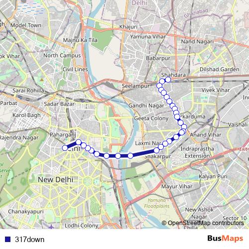 317down bus Line Map